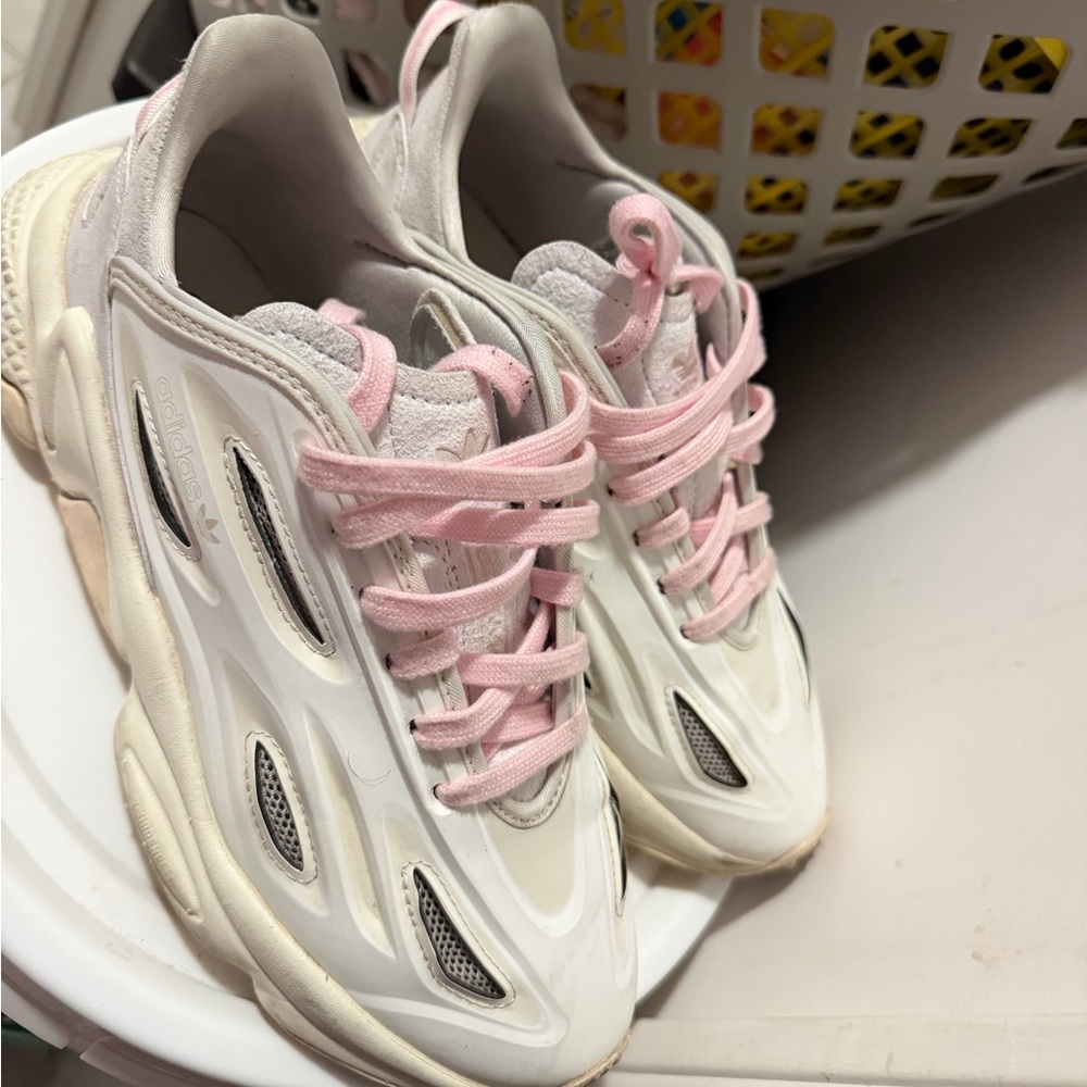 adidas White and Pink Women's Chunky Sneakers